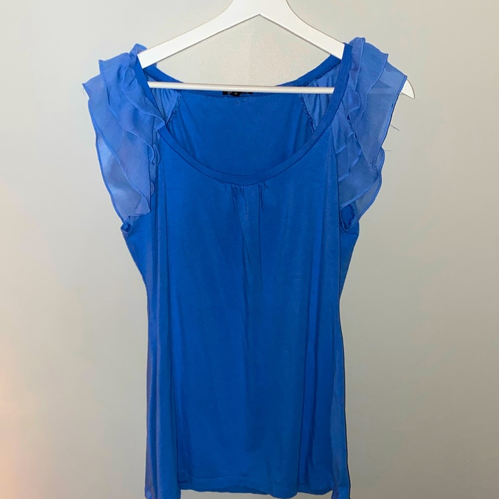 Blue ruffle shirt💙